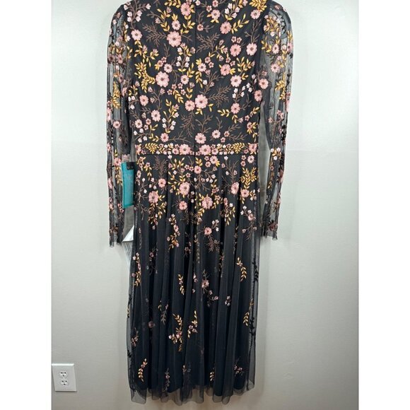 Mac Duggal Floral Embroidered Tea Length A-line Cocktail Dress Size 6 NWT 35103 - Picture 6 of 8
